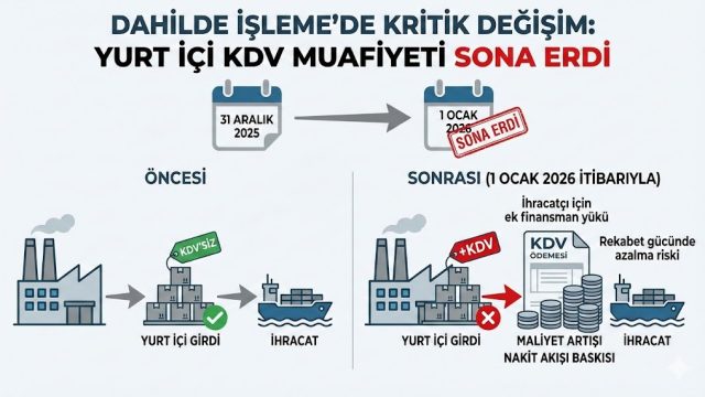 Dahilde İşleme’de Kritik Değişim: Yurt İçi KDV Muafiyeti Sona Erdi